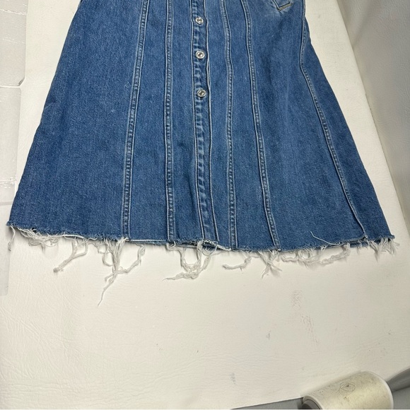 7 For All Mankind Trucker Sleeveless Denim Midi Dress | Small - Picture 9 of 10